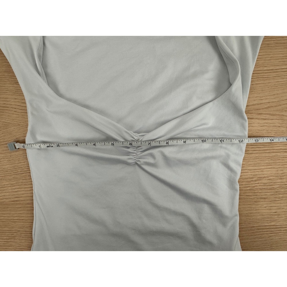 Zara White Bodysuit Sleeveless Ruched‎ Sweetheart Neckline Women's S - Picture 9 of 9